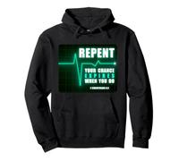 Repent, Your Chance Expires When You Do Heartbeat EKG Faith Felpa con Cappuccio
