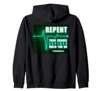 Repent, Your Chance Expires When You Do Heartbeat EKG Faith Felpa con Cappuccio
