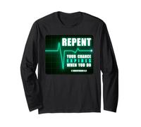 Repent, Your Chance Expires When You Do Heartbeat EKG Faith Maglia a Manica