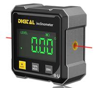 Repertoireof 4-Side Magnetic Digital Angle Gauge,4-Side Magnetic Digital Angle Gauge with Laser,Table Saw Miter Protractor,Woodworking Measuring Tool,Level Box for Hanging (Black)