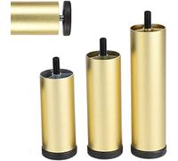 Replaceable Furniture Cylindrical Sofa Feet, Adjustable Cabinet Legs, Heavy Duty DIY Furniture, Metal Table Leg for Dressers, Bedside Tables, Coffee Tables,Gold-30cm/11.8in