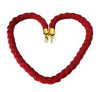 Replacement Commercial Rope Safety Barriers with Gold Hooks,Multi-Color Optional Stanchion Hemp Rope for Business, for Restaurants/Hotels/Cinemas(Red,2.2m/7ft/86.6in)