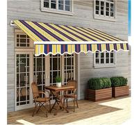 Replacement Fabric Striped Awning,Outdoor Sun Shade,Retractable Patio Awning Top Sunshade Canvas For Sun Courtyards,porches(Yellow-c,W22.9xL5FT)