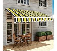 Replacement Fabric Striped Awning,Outdoor Sun Shade,Retractable Patio Awning Top Sunshade Canvas For Sun Courtyards,porches(Yellow-b,W14.8xL11.5FT)