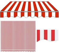 Replacement Fabric Striped Awning,Outdoor Sun Shade,Retractable Patio Awning Top Sunshade Canvas For Sun Courtyards,porches(RED-a,W19.6xL9.8FT)