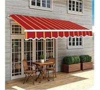 Replacement Fabric Striped Awning,Outdoor Sun Shade,Retractable Patio Awning Top Sunshade Canvas For Sun Courtyards,porches(RED-b,W19.6xL5FT)