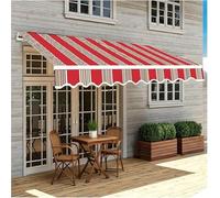 Replacement Fabric Striped Awning,Outdoor Sun Shade,Retractable Patio Awning Top Sunshade Canvas For Sun Courtyards,porches(RED-c,W19.6xL14.8FT)