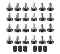 Replacement Furniture Legs for Sofa Cabinet Table Feet 40pcs 1/4inch Thread Leveling with T nut Heavy Duty Adjustment Cabinets Chairs Stool