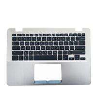 Replacement La Shell Attorno alla Tastiera C Conchiglia Shell & Tastiera per for ASUS for VivoBook 14 X442UA X442UF X442UN X442UQ X442UR Argento Layout Inglese Americano