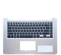 Replacement La Shell Attorno alla Tastiera C Conchiglia Shell & Tastiera per for ASUS for VivoBook 15 X510QA X510QR X510UA X510UF X510UN X510UQ X510UR Argento Layout Inglese Americano