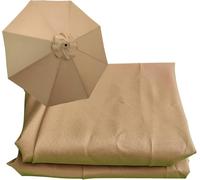 Replacement Parasol Canopy 2.5m 3.0m 3.5m - Durable Waterproof Garden Umbrella Cover UV Protection Fits 6 & 8 Arm Frames Easy Installation for Outdoor Patio Use