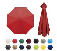 Replacement Parasol Canopy 8 Ribs 2.7M Waterproof UV Protection Grey(Bright Red,8 Ribs 2.7 M/8.9ft)
