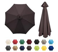 Replacement Parasol Canopy 8 Ribs 2.7M Waterproof UV Protection Grey(Brown,8 Ribs 3.0M/9.9ft)