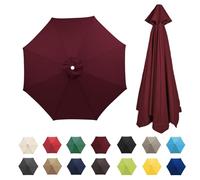 Replacement Parasol Canopy 8 Ribs 2.7M Waterproof UV Protection Grey(Burgundy,8 Ribs 3.0M/9.9ft)
