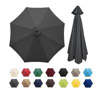 Replacement Parasol Canopy 8 Ribs 2.7M Waterproof UV Protection Grey(Grey,6 Ribs 2.7 M/8.9ft)