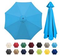 Replacement Parasol Canopy 8 Ribs 2.7M Waterproof UV Protection Grey(Lake Blue,6 Ribs 2.7 M/8.9ft)