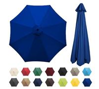 Replacement Parasol Canopy 8 Ribs 2.7M Waterproof UV Protection Grey(Royal Blue,8 Ribs 3.0M/9.9ft)