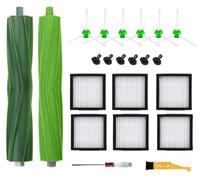 Replacement Parts for iRobot Roomba i & j & e Series E5 E6 i7 i7+ i3 i3+ i4 i4+ i6 i6+ i8 i8+ j7 j7+/Plus Vacuum Cleaner, 1 Set of Rubber Brushes & 6 Vacuum Filters & 6 Side Brushes