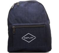 Replay A0343.499 Borsa Da Uomo Con Logo Frontale Doppia Cerniera In Blu E Nero