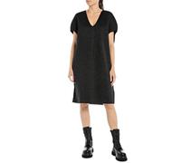 Replay Abito da Donna in Cotone con Brillantini, 040 Black Lurex, XXS