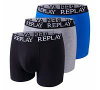 REPLAY Basic Cuff Logo Uomo Boxer Set da 3 I101102-N175 blu XL
