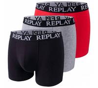 REPLAY Basic Cuff Logo Uomo Boxer Set da 3 I101102-N176 nero M