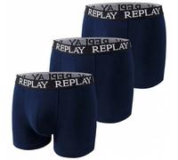 REPLAY Basic Cuff Logo Uomo Boxer Set da 3 I101102-N188 blu M