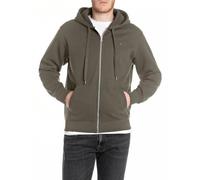 Replay Basics - Felpa da Uomo con Cerniera e Cappuccio, 759 Mud Green, S