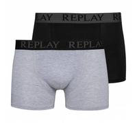 REPLAY Boxer Style Cuff Logo Uomo Boxer Set da 2 I101143-N088 nero M