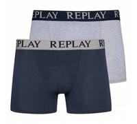 REPLAY Boxer Style Cuff Logo Uomo Boxer Set da 2 I101143-N145 blu M