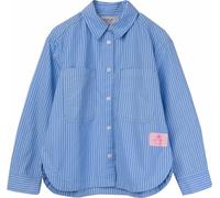 Replay Camicetta Ragazza, 010 Azure Poplin Stripes White, 12 Anni