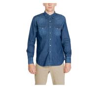 Replay - Camicia a maniche lunghe blu tinta unita - - Shirts - Uomo - Blu - L