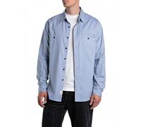 Replay Camicia da Uomo in Cotone, 010 Light Blue., XXL