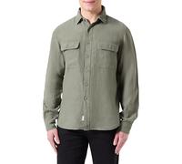 Replay Camicia da Uomo in Lino, 835 Soft Military, S