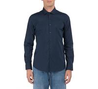 Replay - Camicia Popeline Slim Fit - - Shirts - Uomo - Blu - S