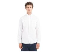 Replay Camicia di Jeans a Maniche Lunghe da Uomo in Cotone, Bianco (White 001), L