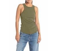 Replay Canotta da donna taglio alto, verde (Light Military 833), M