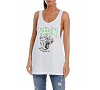 REPLAY Canotta Donna Vestibilità Morbida, Bianco (Optical White 001), M