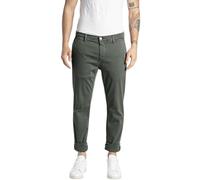 Replay Chino Zeumar Slim Fit Hyperflex X-Lite da Uomo con Elastico, Military Green 030-1, 38W x 32L