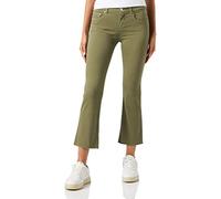 Replay Faaby Flare Crop Comfort Fit Jeans da Donna con Power Stretch, Verde (Light Military 833), W26