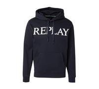 REPLAY Felpa blu notte / bianco Uomo REPLAY XL blu notte / bianco