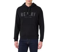 Replay Felpa con Cappuccio da Uomo con Marsupio, Nero 098 (Nero), M