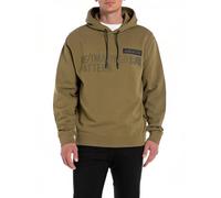 Replay Felpa con cappuccio in cotone da uomo , verde (verde erbaccia 535), 3XL