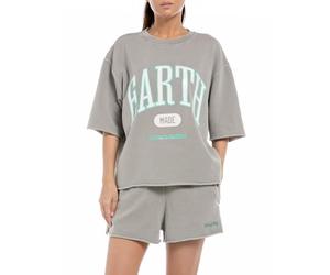 REPLAY Felpa Donna 100% Cotone, Grigio (Nepaly Grey 585), L