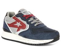 REPLAY Fibra Sense Vintage Logo con Lacci Uomo Trainer IN Blu Scuro Red EU 41-46