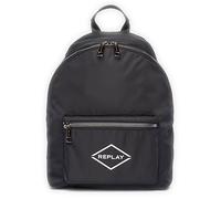 REPLAY Fu3071.000 Unisex Nylon Zaino Con Tasca Frontale IN Nero