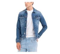 Replay Giacca di Jeans da Uomo in Denim Invecchiato, Blu (Medium Blue 009), S