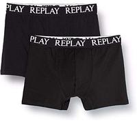 REPLAY I101005-003-N011 Boxer, con Logo (2 Pezzi) Boxer da Uomo Uomo Black Taglia M