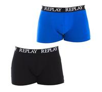 REPLAY I101005-003-N090 Boxer, con Logo (2 Pezzi) Boxer da Uomo Uomo Turquoise/Black Taglia L