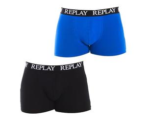 REPLAY I101005-003-N090 Boxer, con Logo (2 Pezzi) Boxer da Uomo Uomo Turquoise/Black Taglia M
